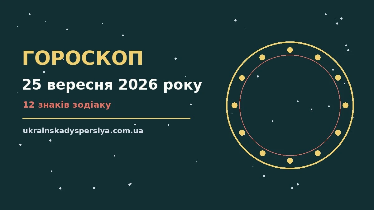 Гороскоп на 25 вересня 2026 року для дванадцяти знаків зодіаку